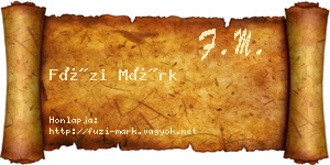 Füzi Márk névjegykártya